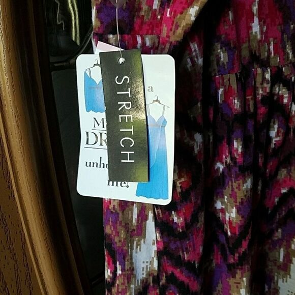 Mix and Co. fuchsia tribal maxi dress Sz. L NWT - Picture 4 of 5